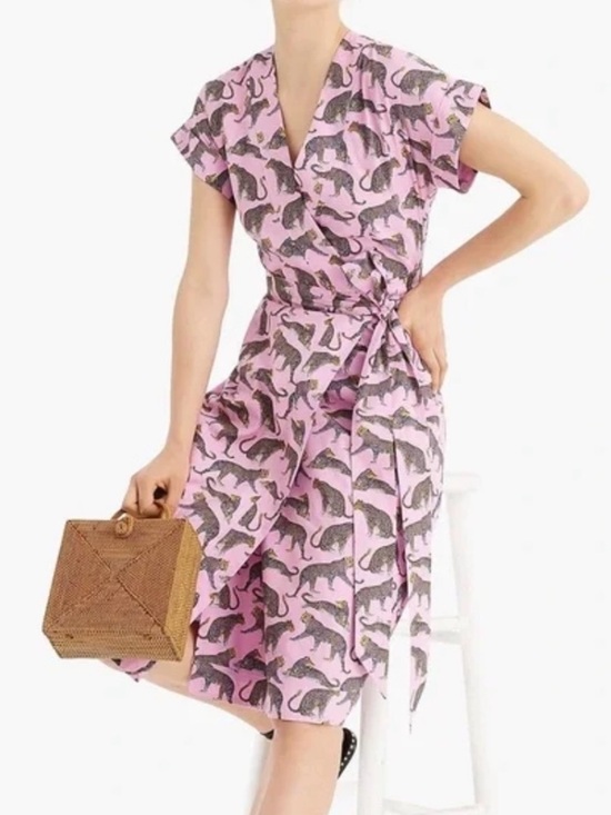 J. Crew Dresses & Skirts - J. Crew Ratti Cheetah-print Wrap Dress